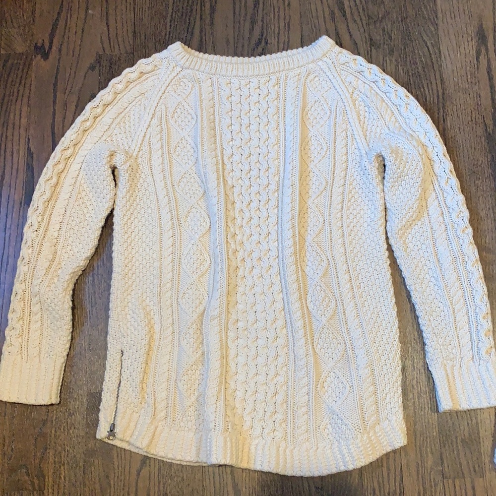 L.L. Bean Cream Cable Knit Sweater